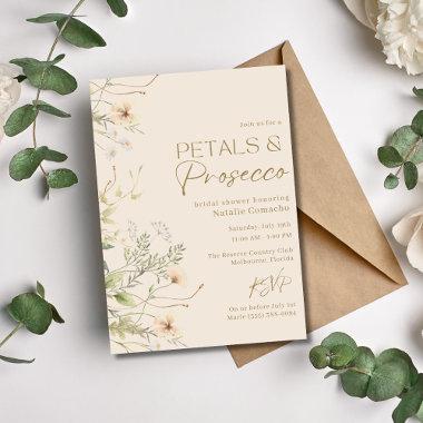 Petals Prosecco Wildflower Bridal Shower Party Invitations