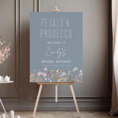 Petals Prosecco Wildflower Bridal Shower Welcome Foam Board