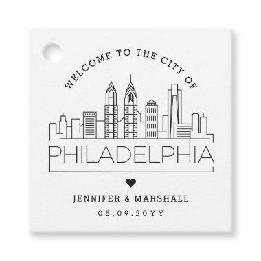 Philadelphia Skyline | Wedding Welcome Favor Favor Tags