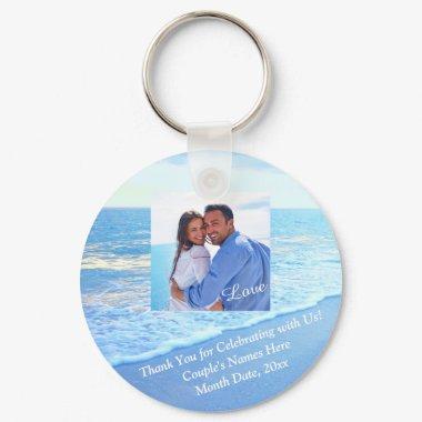 Photo, Beach Themed Bridal Shower Favors, Wedding Keychain
