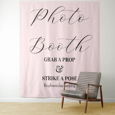 Photo Booth Blush Pink Wedding Tapestry