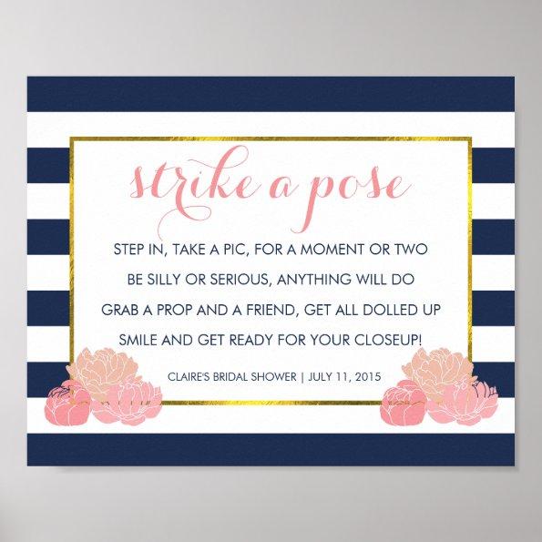 Photo Booth Poster Sign | Midnight Blush Peony