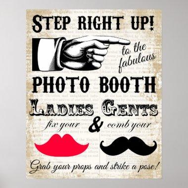 photo booth step right up wedding poster