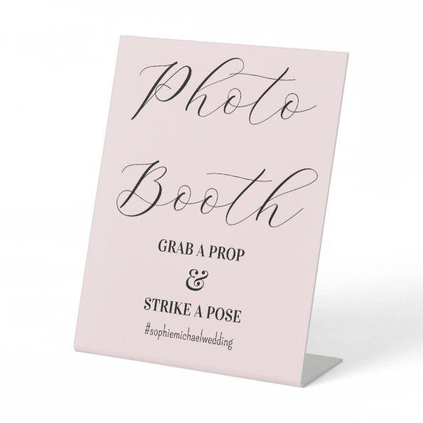 Photo Booth Wedding Blush Pink Pedestal Sign