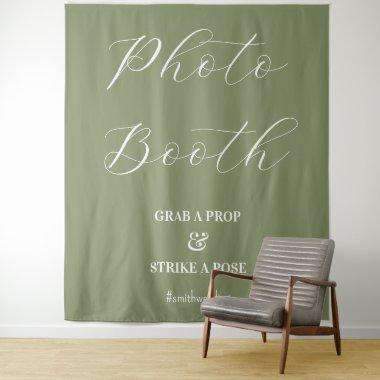 Photo Booth Wedding Sage Green Tapestry