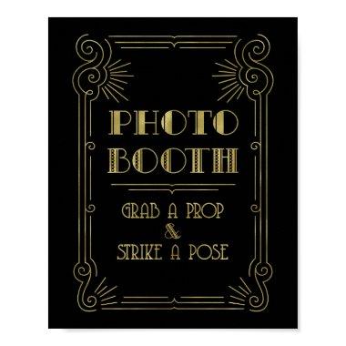 Photo Booth Wedding Sign Gold Black Art Deco