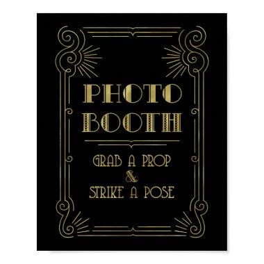 Photo Booth Wedding Sign Gold Black Art Deco