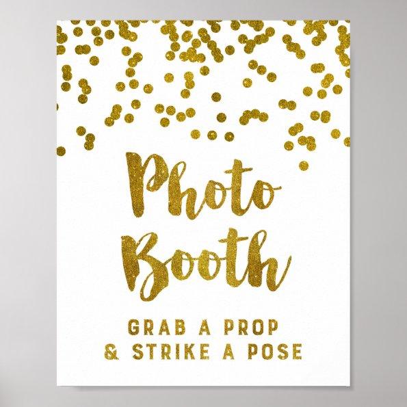 Photo Booth Wedding Sign Gold Confetti