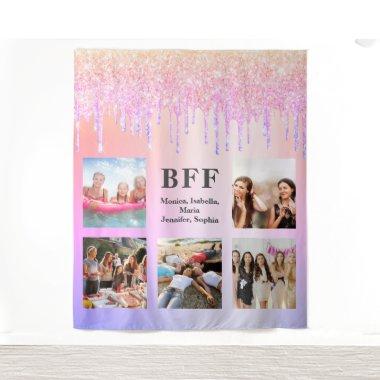 Photo collage best friends pink purple tapestry