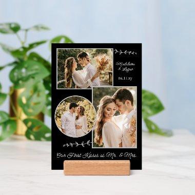 Photo Collage Wedding Couple Custom Mr Mrs Kisses Holder