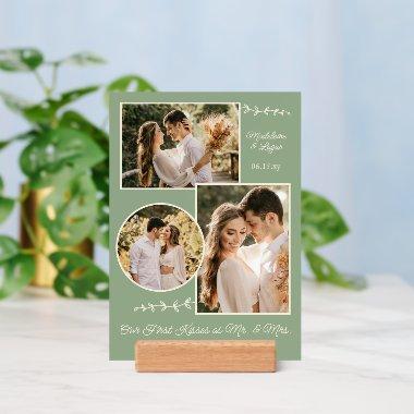 Photo Collage Wedding Couple Custom Mr Mrs Sage Holder