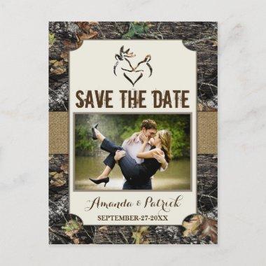 Photo Country Rustic Deer Camo Save The Date Invitations