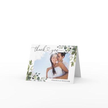 PHOTO Elegant Eucalyptus Greenery Wedding Thank You Invitations