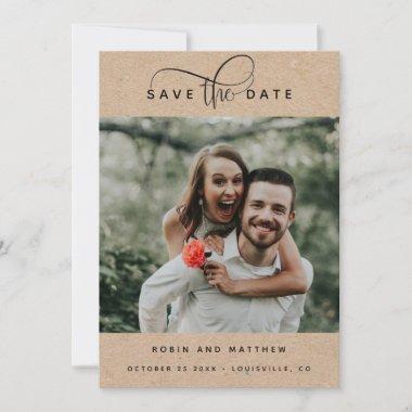 Photo, Kraft Style, Elegant Modern Rustic Wedding Save The Date
