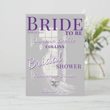 Photo Magazine Cover Bridal Shower Invitations
