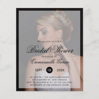 Photo Modern Budget Bridal Shower Invitations Flyer