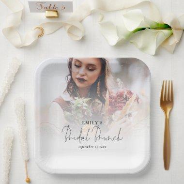 Photo Overlay Bridal Shower Brunch Paper Plates