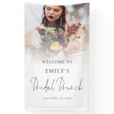 Photo Overlay Elegant Script Welcome Bridal Brunch Banner