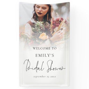 Photo Overlay Elegant Script Welcome Bridal Shower Banner