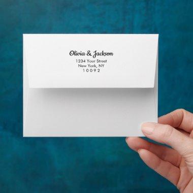 Photo Pre-Addressed Modern Elegant Script Wedding Envelope