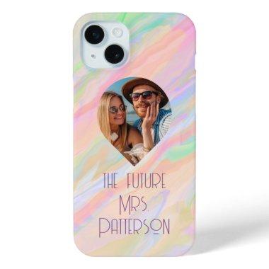 Photo The Future Mrs Modern Bride Colorful Pastel iPhone 15 Plus Case