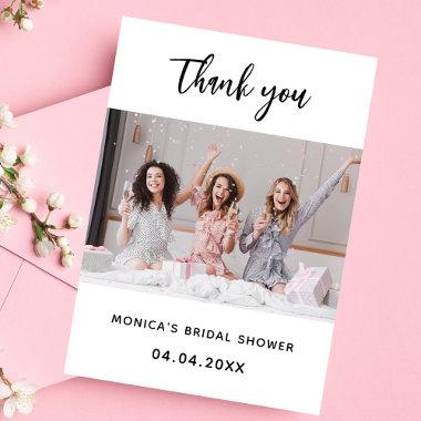 Photo white elegant bridal shower thank you Invitations