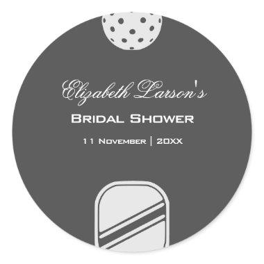 Pickleball Lovers  Black & White Classic Round Sticker