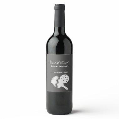 Pickleball Lovers  Black & White Wine Label