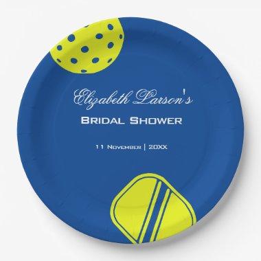 Pickleball Lovers  Neon Blue Paper Plates