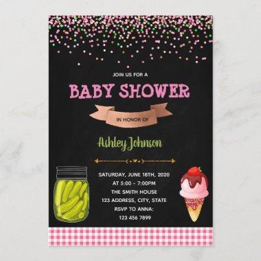 Pickles and Ice Cream Baby Shower Invitations