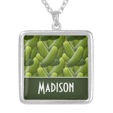 Pickles; Pickle Pattern Silver Plated Necklace