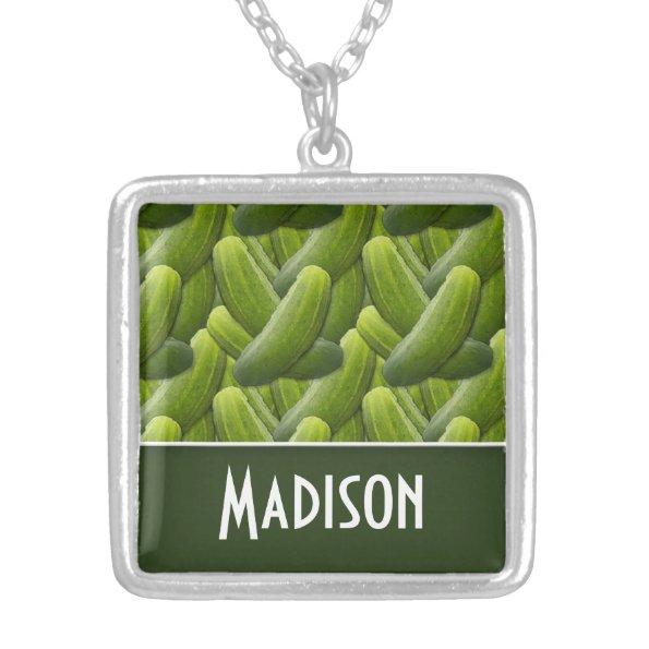 Pickles; Pickle Pattern Silver Plated Necklace