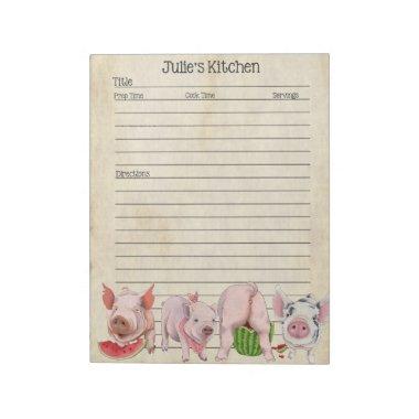 Pig Lover Recipe Pad - Perfect for sharing