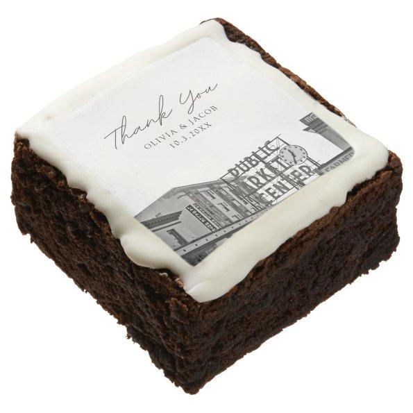 Pike Place Wedding Favor Personalized Thank You Brownie