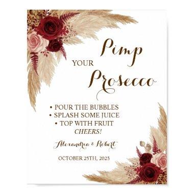 Pimp your Prosecco Pampas Grass Wedding Poster