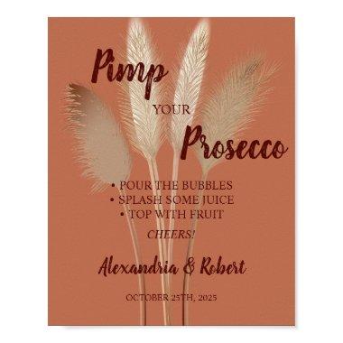 Pimp your Prosecco Pampas Grass Wedding Sign