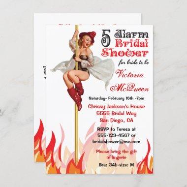 Pin up Fire Pole Lingerie Party Invitations