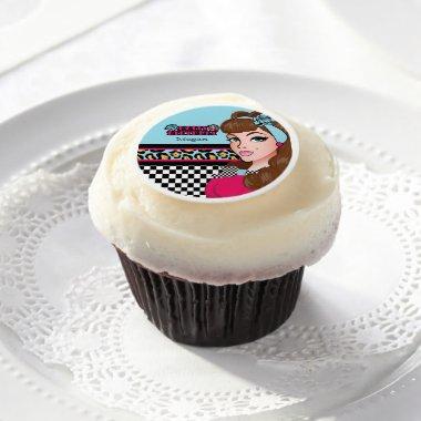 Pin-up Girl, Rock-A-Billy Party, Edible Frosting Rounds