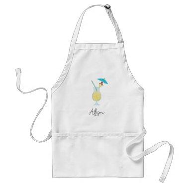 Piña Colada Cocktail Tropical Beach Personalized Adult Apron