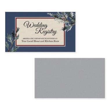 Pine Blue Winter Wedding Registry Enclosure