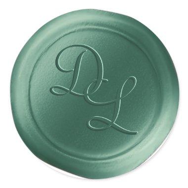 Pine Green 2 Letter Monogram Wax Seal Stickers