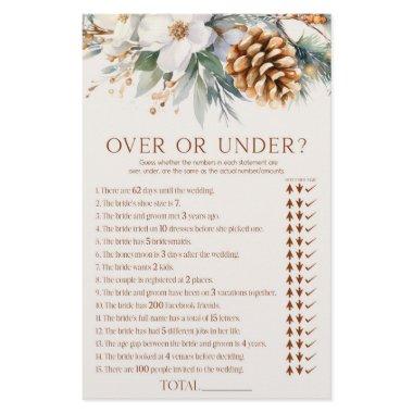 Pine Tree Floral Over or Under  Game Stationery