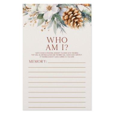 Pine Tree Floral Who Am I  Game Stationery