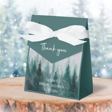 Pine Tree Forest Watercolor Green  Favor Boxes