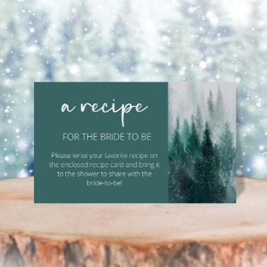 Pine Tree Forest Watercolor Recipe for the bride Enclosure