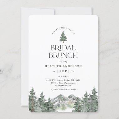 Pine Tree Mountain Forest Bridal Brunch Invitations