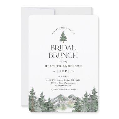 Pine Tree Mountain Forest Bridal Brunch Invitations