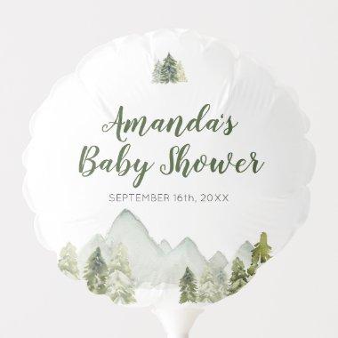 Pine Tree Rustic Adventure Baby Shower Balloon