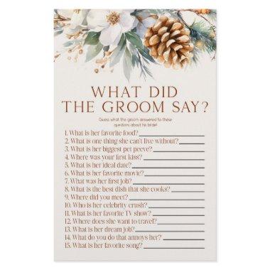 Pine Tree What The Groom Say  Game Stationery