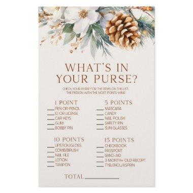 Pine Tree What's In Purse  Game Stationery